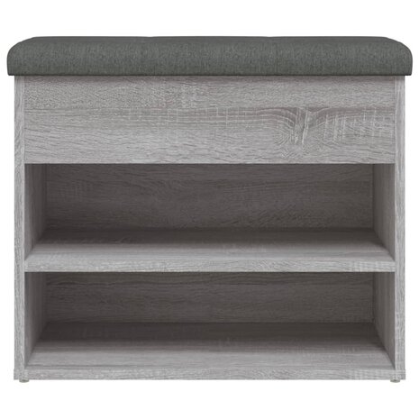 Schoenenbankje 62x32x50 cm bewerkt hout grijs sonoma 6