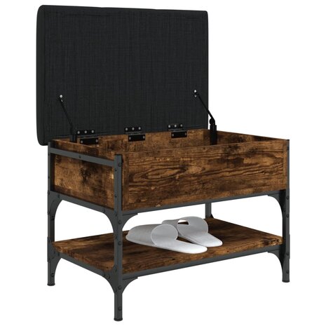 Schoenenbank 62x42x45 cm bewerkt hout gerookt eikenkleurig 4