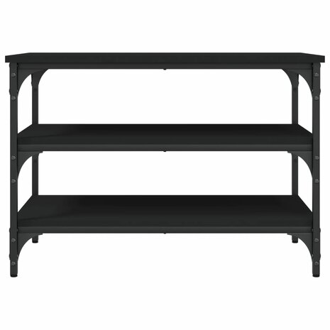 Schoenenbankje 70x38,5x49 cm bewerkt hout zwart 5