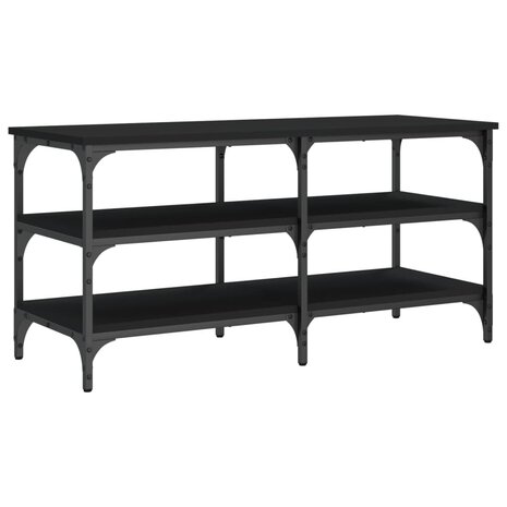 Schoenenbank 100x38,5x49 cm bewerkt hout zwart 7