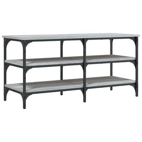 Schoenenbankje 100x38,5x49 cm bewerkt hout grijs sonoma 2