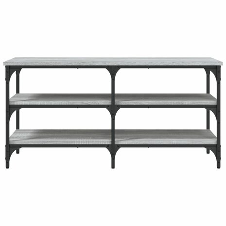 Schoenenbankje 100x38,5x49 cm bewerkt hout grijs sonoma 5