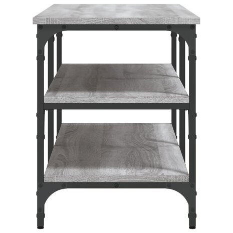 Schoenenbankje 100x38,5x49 cm bewerkt hout grijs sonoma 6