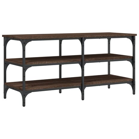 Schoenenbankje 100x38,5x49 cm bewerkt hout bruin eikenkleur 2