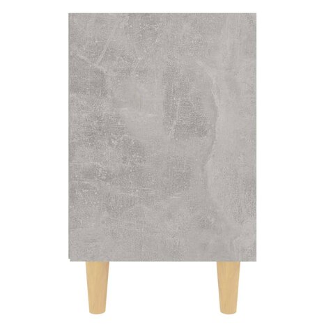 Nachtkastje met massief houten poten 40x30x50 cm betongrijs 5