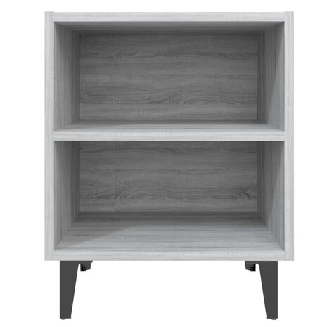 Nachtkastje met metalen poten 40x30x50 cm grijs sonoma eiken 4