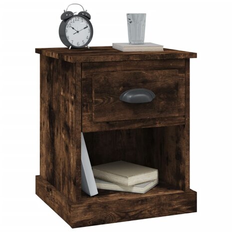 Nachtkastje 39x39x47,5 cm bewerkt hout gerookt eiken 4