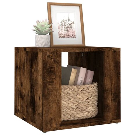 Nachtkastje 41x40x36 cm bewerkt hout gerookt eikenkleurig 4