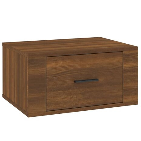 Nachtkastje wandgemonteerd 50x36x25 cm bruin eikenkleur 2