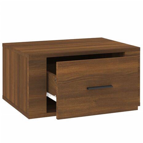 Nachtkastje wandgemonteerd 50x36x25 cm bruin eikenkleur 7