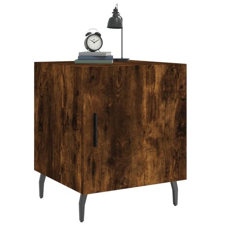 Nachtkastje 40x40x50 cm bewerkt hout gerookt eikenkleurig 4