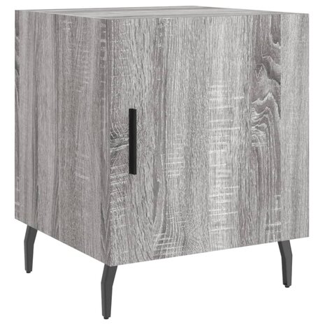 Nachtkastje 40x40x50 cm bewerkt hout grijs sonoma eikenkleurig 2