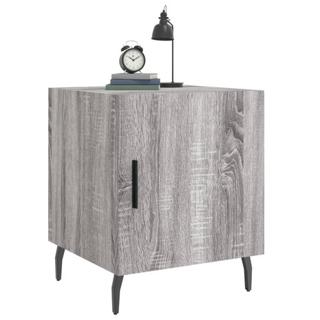 Nachtkastje 40x40x50 cm bewerkt hout grijs sonoma eikenkleurig 4