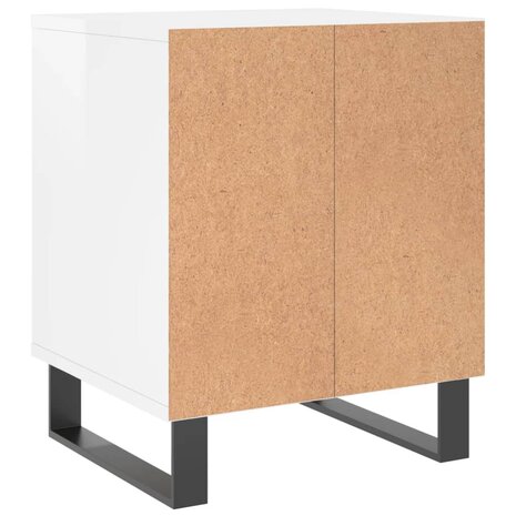Nachtkastje 40x35x50 cm bewerkt hout hoogglans wit 6