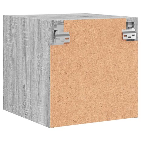 Nachtkastje met glazen deur 35x37x35 cm grijs sonoma eikenkleur 8