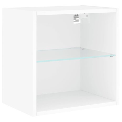 Nachtkastje met LED&apos;s wandgemonteerd wit 6
