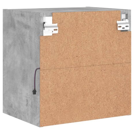 Nachtkastje met LED&apos;s wandgemonteerd betongrijs 9