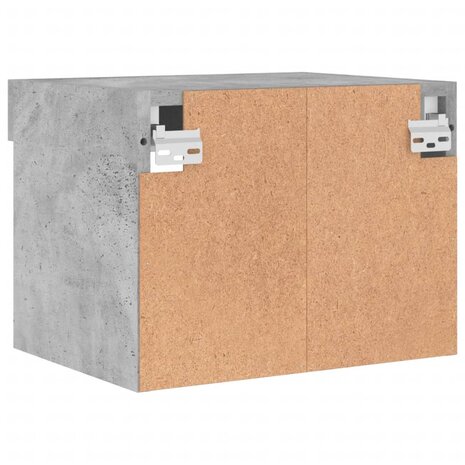 Nachtkastje met LED&apos;s wandgemonteerd betongrijs 9