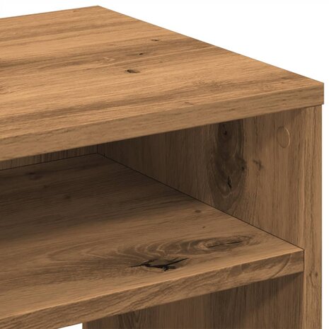 Nachtkastje 40x30x40 cm bewerkt hout artisanaal eikenkleurig 8
