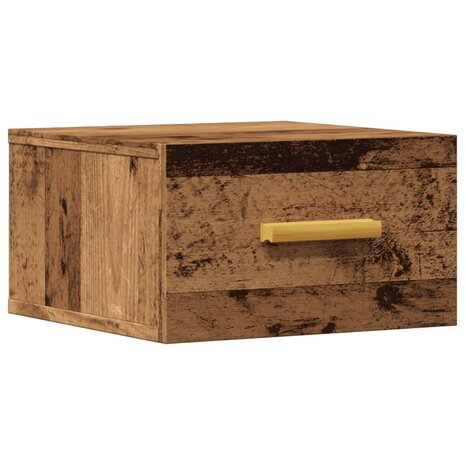 Nachtkastje wandgemonteerd 35x35x20 cm oud houtkleurig 2
