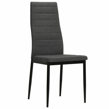 Eetkamerstoelen 2 st stof donkergrijs 2
