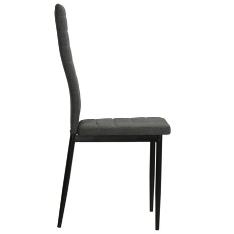 Eetkamerstoelen 2 st stof donkergrijs 4
