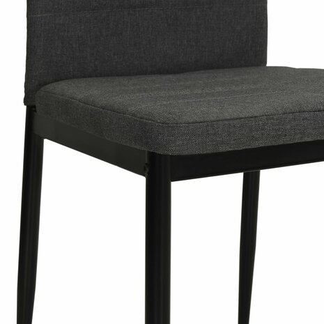 Eetkamerstoelen 2 st stof donkergrijs 6