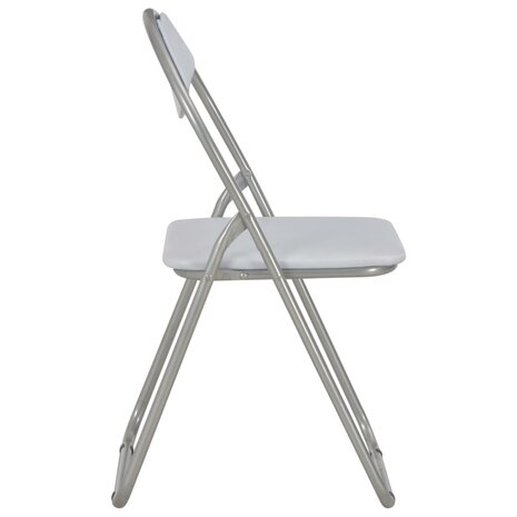 Eetkamerstoelen inklapbaar 2 st kunstleer wit 4