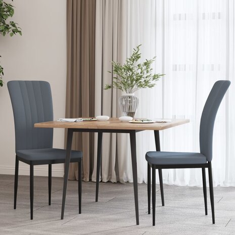 Eetkamerstoelen 2 st fluweel donkergrijs 1
