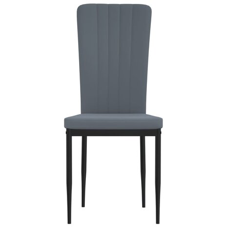 Eetkamerstoelen 2 st fluweel donkergrijs 4