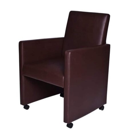Eetkamerstoelen 2 st kunstleer bruin 2