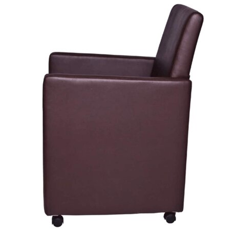 Eetkamerstoelen 2 st kunstleer bruin 4