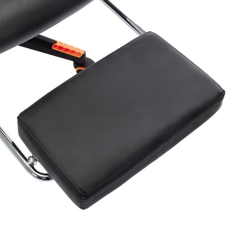 Gamestoel met voetensteun kunstleer zwart en oranje 9