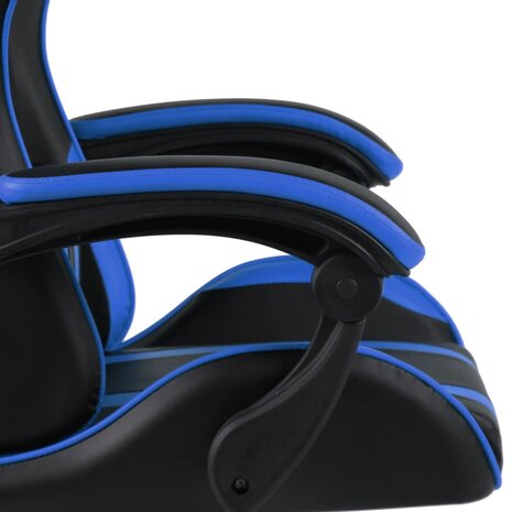 Racestoel kunstleer zwart en blauw 5