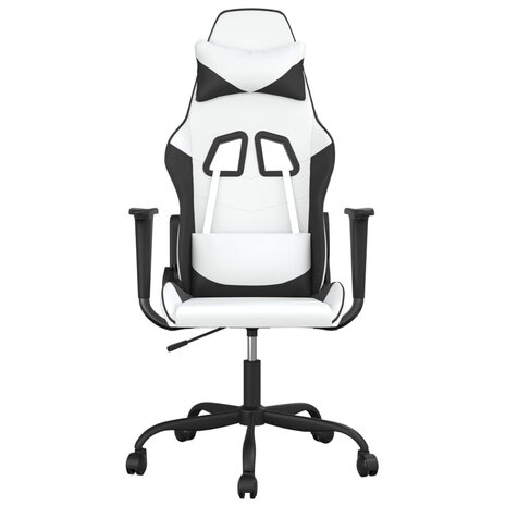 Gamestoel kunstleer wit en zwart 3