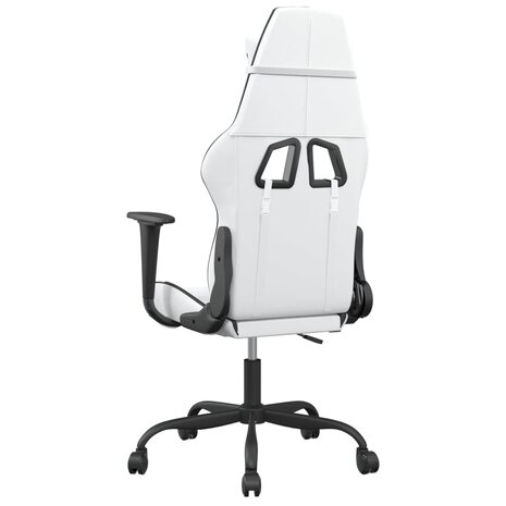 Gamestoel kunstleer wit en zwart 5