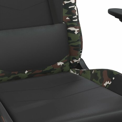 Gamestoel met voetensteun kunstleer zwart en camouflage 9
