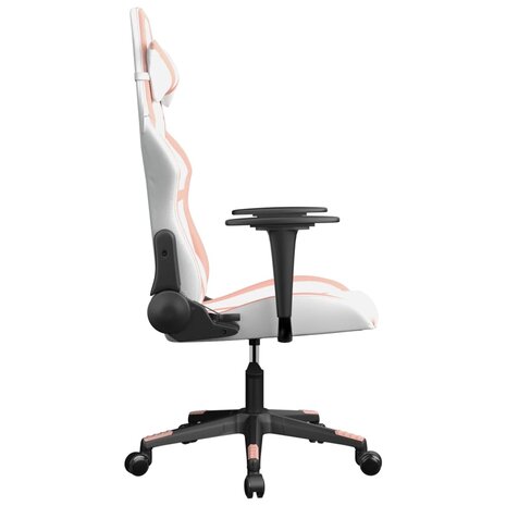 Gamestoel kunstleer wit en roze 4