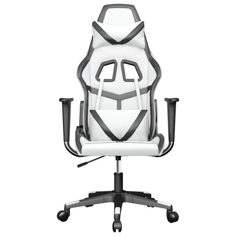 Gamestoel kunstleer wit en zwart 3