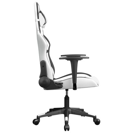 Gamestoel kunstleer wit en zwart 4