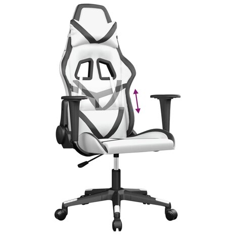 Gamestoel kunstleer wit en zwart 7