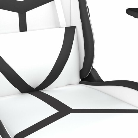 Gamestoel kunstleer wit en zwart 8