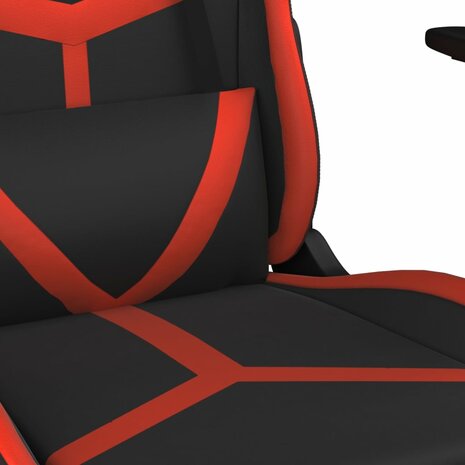 Gamestoel met voetensteun kunstleer zwart en rood 9