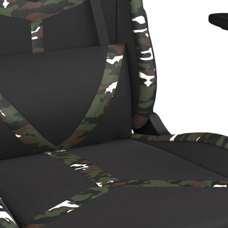 Gamestoel met voetensteun kunstleer zwart en camouflage 9