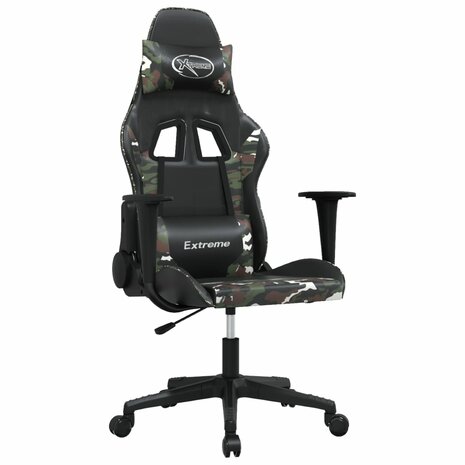 Gamestoel kunstleer zwart en camouflage 2