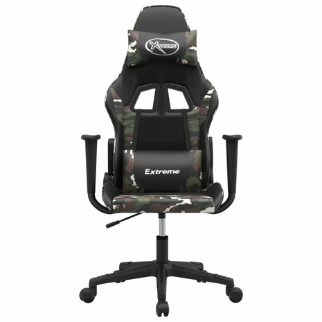 Gamestoel kunstleer zwart en camouflage 3