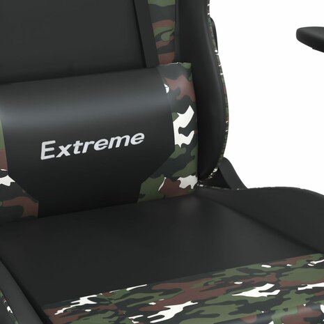 Gamestoel kunstleer zwart en camouflage 8
