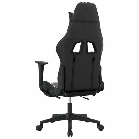 Gamestoel met voetensteun kunstleer zwart en camouflage 5