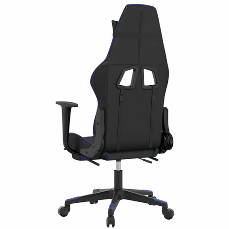 Gamestoel met voetensteun kunstleer zwart en blauw 5