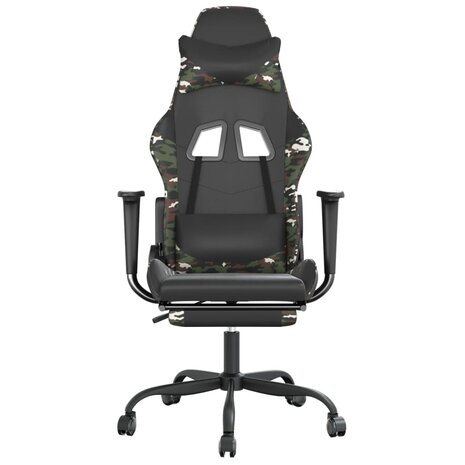 Massage gamestoel met voetensteun kunstleer zwart & camouflage 4